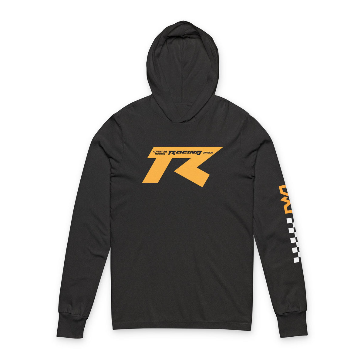 Racing hoody with checkered sleeve