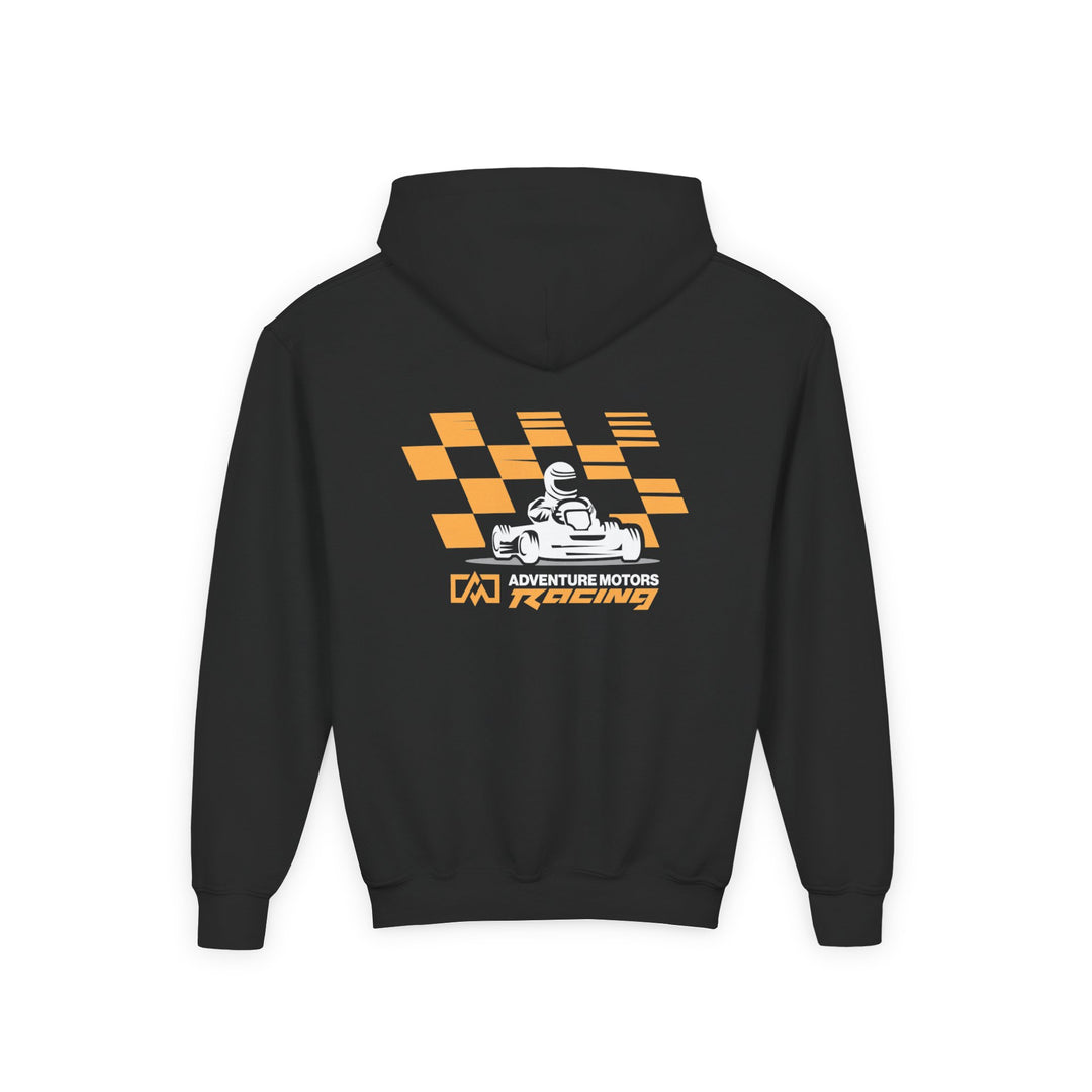 Youth Racing Hoodie with Checkered Finish Back