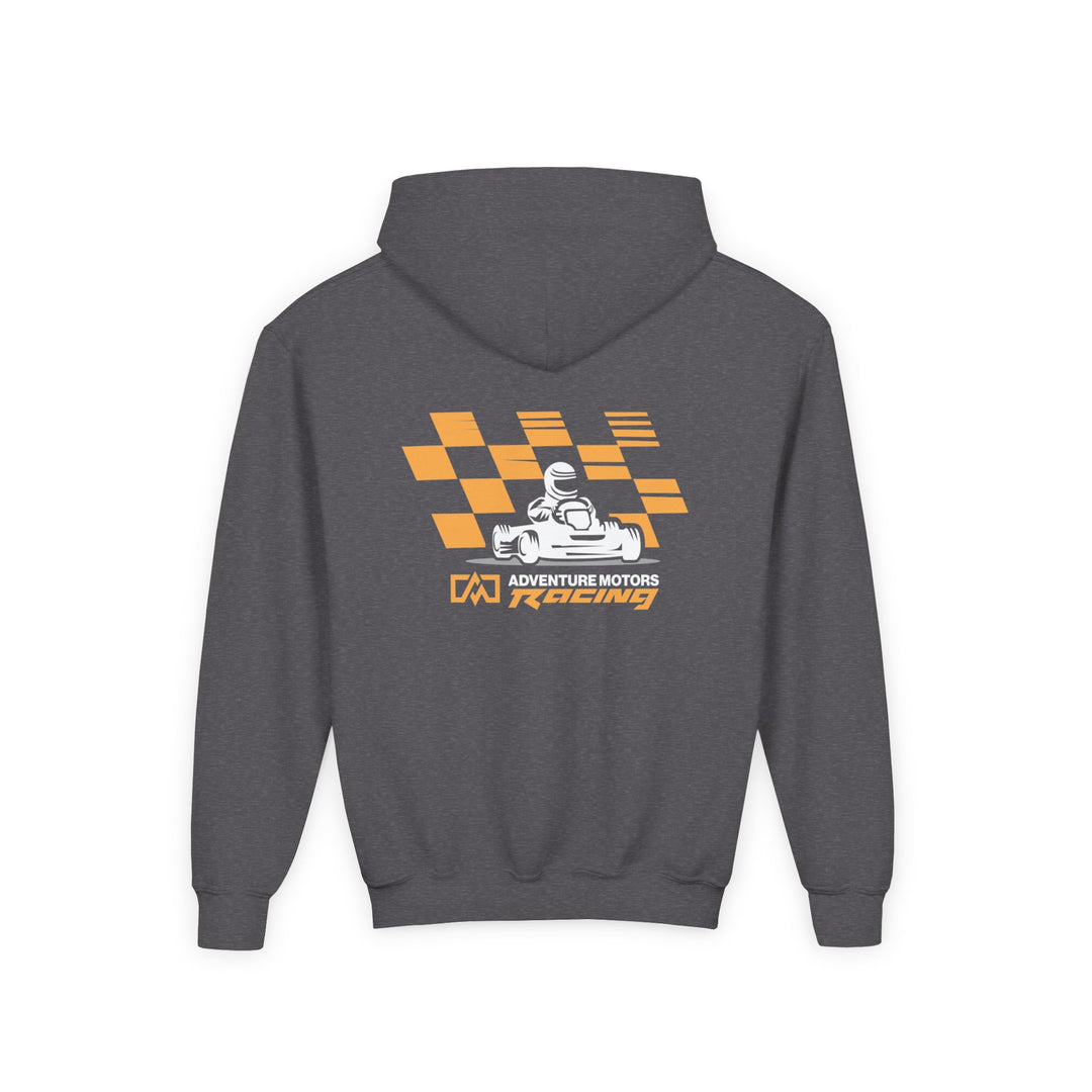 Youth Racing Hoodie with Checkered Finish Back